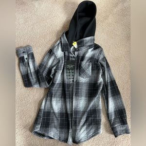 Stitch Fix kids size 12 flannel hoodie by Eighty Eight. BNWT
